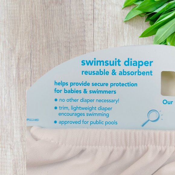 Green Sprouts Baby Swim Diaper Reusable Absorbent 24 Months White Beach Pool - Picture 4 of 10